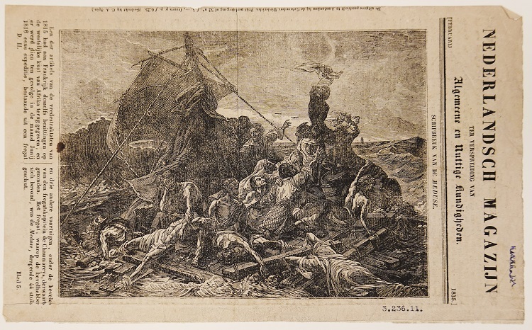 Krantenknipsel over de schipbreuk van de Medusa