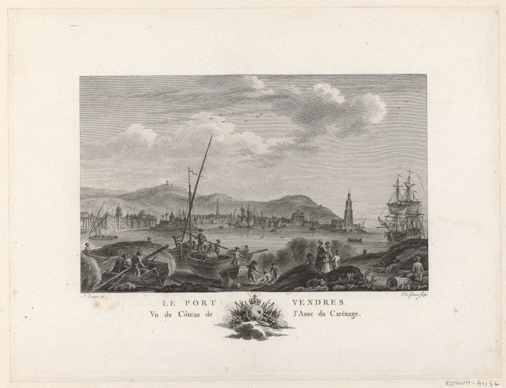 Le port Vendres, litho door Nicolas-Marie Ozanne en Y. le Gouaz, circa 1700-1800