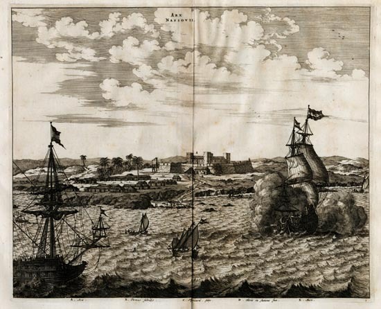 'Arx Nassov II', litho door Jacob Meurs 1671
