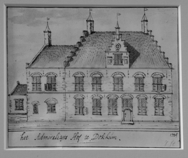 Het oude Stadsrecht- of Admiralitijts reken-huis te Dokkum, 1723