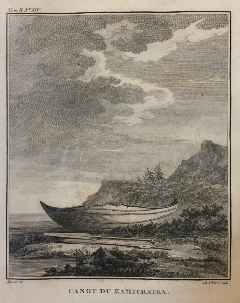 'Canot du Kamtchatka', gravure door J.B. Tillard, 18e eeuw