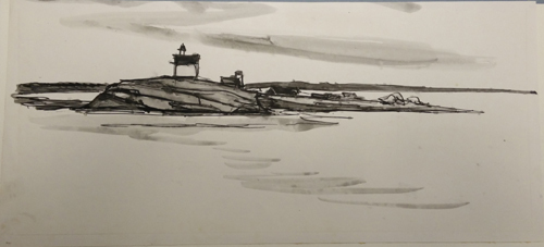 Oregrunds grepen Zweden, tekening door Jannes de Vries, 1961