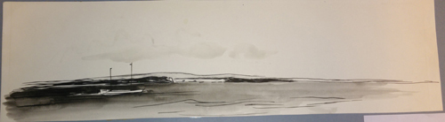 Sandhammens, tekening door Jannes de Vries, 1961