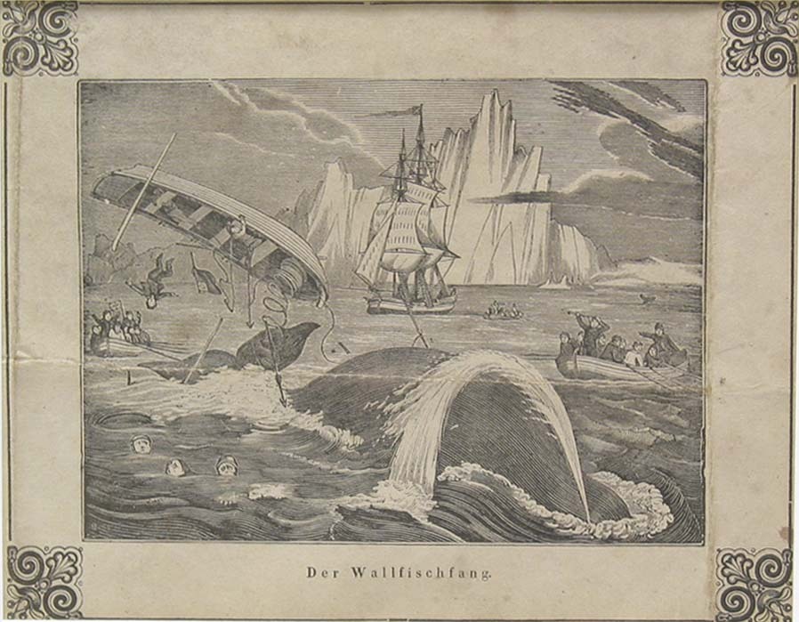 "Der Wallfischfang", gravure, 19e eeuw