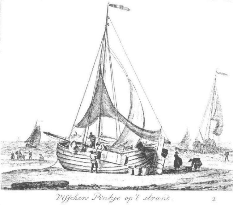 "Visschers Pinkje op 't strand", kopergravure door Gerrit Groenewegen, 1801