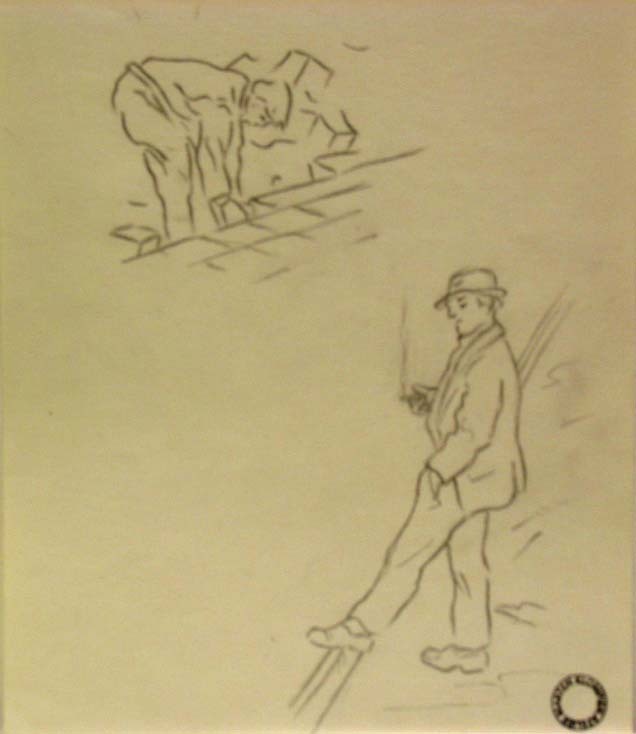 Eemswerken, potloodtekening, M. Klompien, 1972