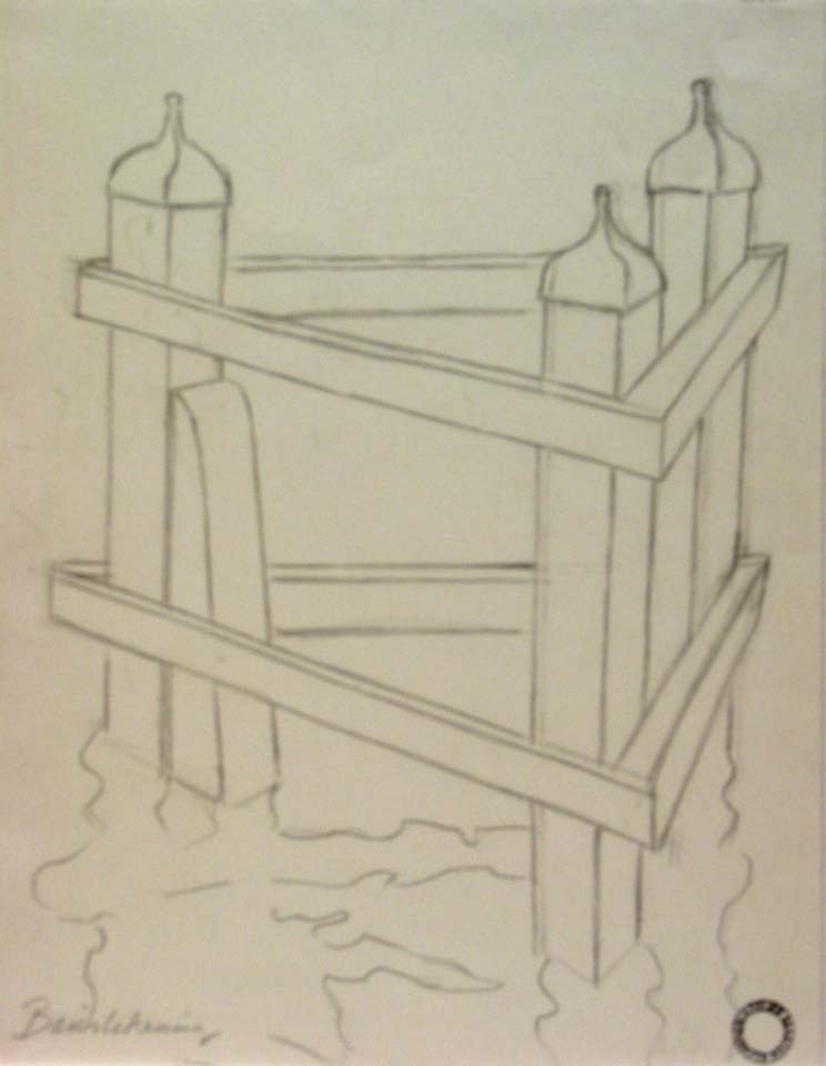 Dukdalf, potloodtekening, M. Klompien, 1950