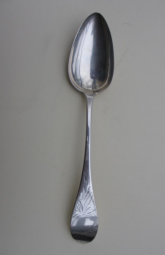 Oostzeelepel, 'G. W. Schröder & Co 1833' (Riga), mogelijk vervaardigd door Christoph Bartold Knuth