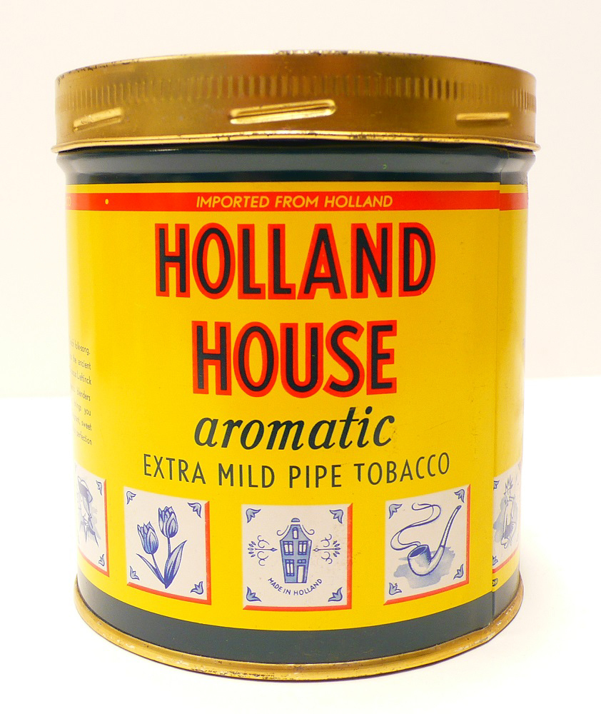 Tabaksblik van het merk Holland House, geproduceerd door Franciscus Lieftinck te Groningen