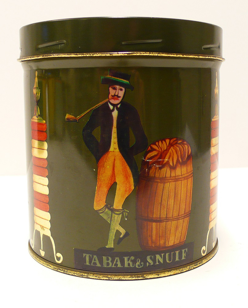 Tabaksblik van het merk Voortrekker, geproduceerd door Theodorus Niemeijer