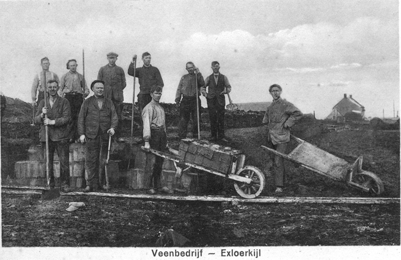 Veenbedrijf Exloërkijl, prentbriefkaart begin 20e eeuw