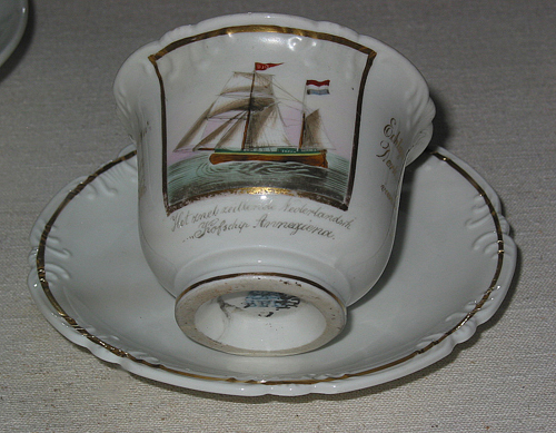 Kop met afbeelding van de kof "Annegiena", 1849