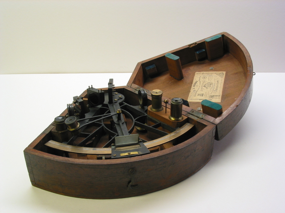 Sextant in kist met toebehoren vervaardigd door Spencer Browning & Co. te London