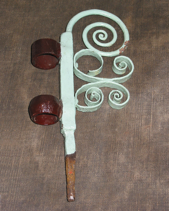 Smeedijzeren gekrulde vlaggenstokhouder