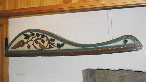 Roerklik van de tjalk "Dolfijn" van kapitein H. Beck uit Groningen