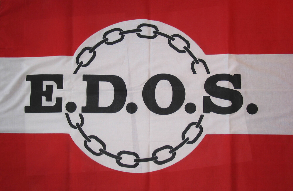 Vlag van de scheepsverzekeringsmaatschappij EDOS (Eerste Drentsche Onderlinge Scheepsverzekerings Maatschappij)