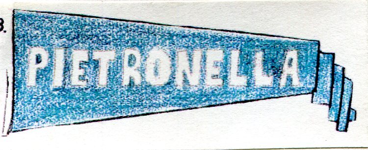 Naamvlag van de koftjalk "Pietronella", kapitein Johannes de Vries