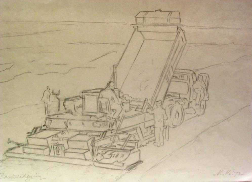 Eemswerken, potloodtekening, M. Klompien, 1972