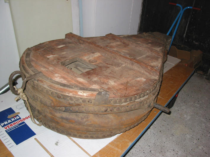 Blaasbalg afkomstig van de werfsmederij van Gebr. Mulder, Stadskanaal