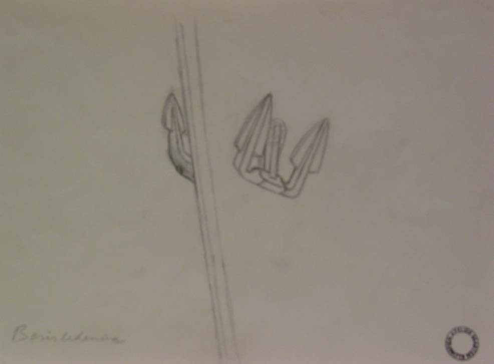 Anker, potloodtekening, M. Klompien