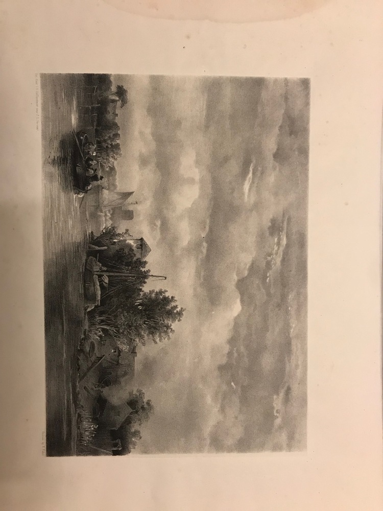 Roeibootje met inzittenden, prent door J.H Hoffmeister, ca. 1800-1900