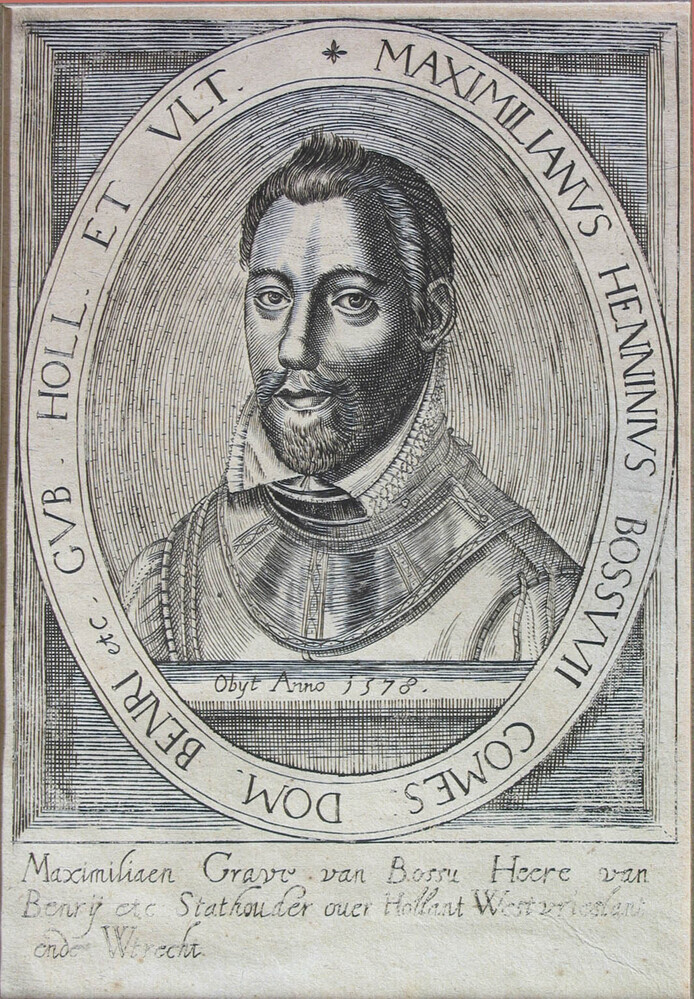 Portret van Maximilianus de Hennin, graaf van Bossu, ets, 1578