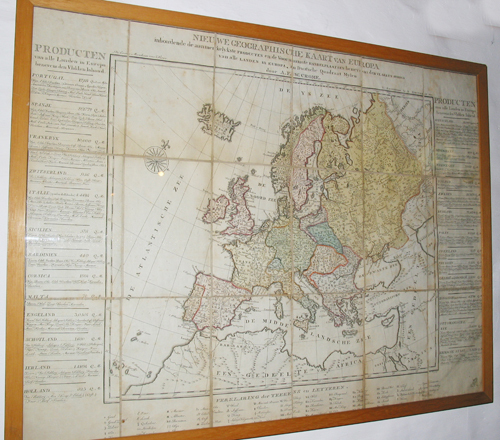 Nieuwe  geografische kaart van Europa, ingekleurde gravure door A.F.W. Crone, 1783