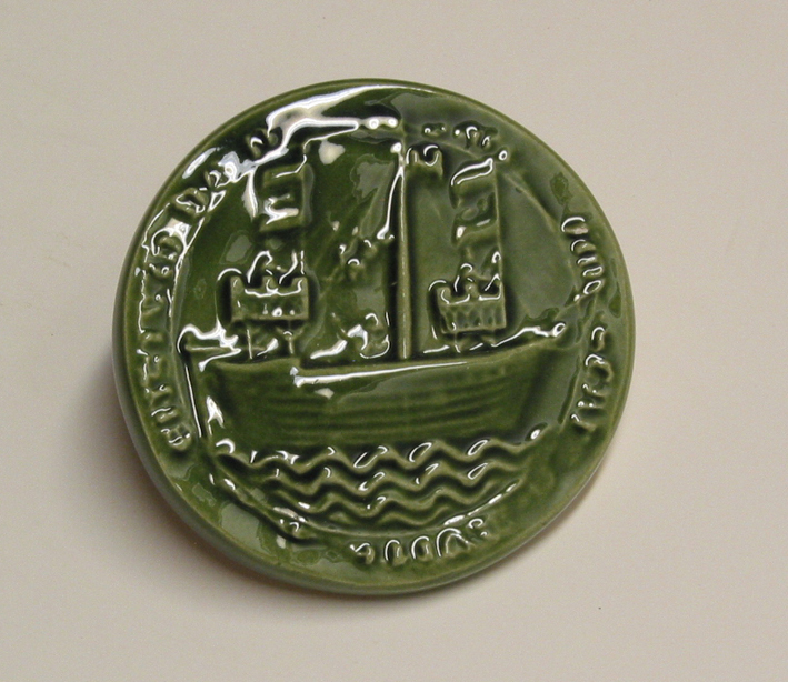 Replica stadszegel van de stad Damme (B)