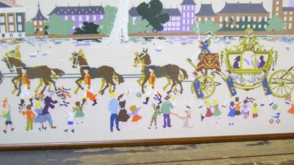 geborduurd schilderij, Borduurwerk