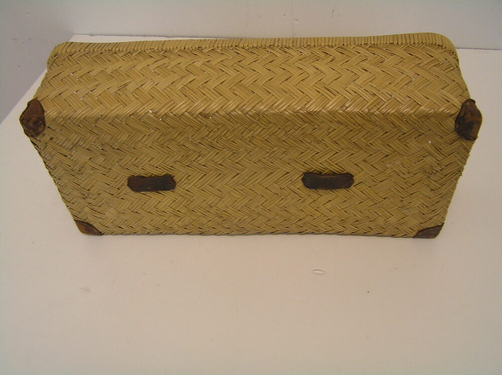 koffer, rieten reiskoffer