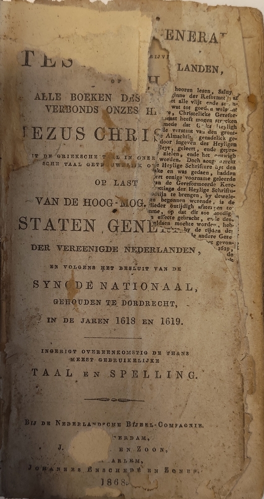 Het nieuwe testament of alle boeken des nieuwe verbonds van onzes Heer Jezus Christus. 1868