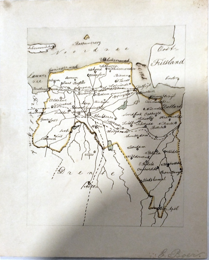 Ingevulde kaart van de provincie Groningen.