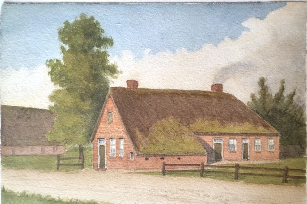 Aquarel voorstellende Usquerderweg