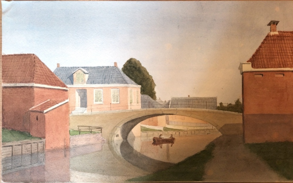 Aquarel voorstellende De Boog te Winsum