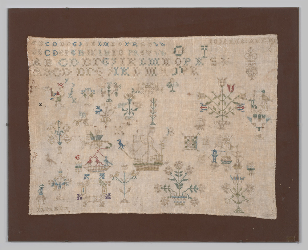 Met glas voorgezette merklap