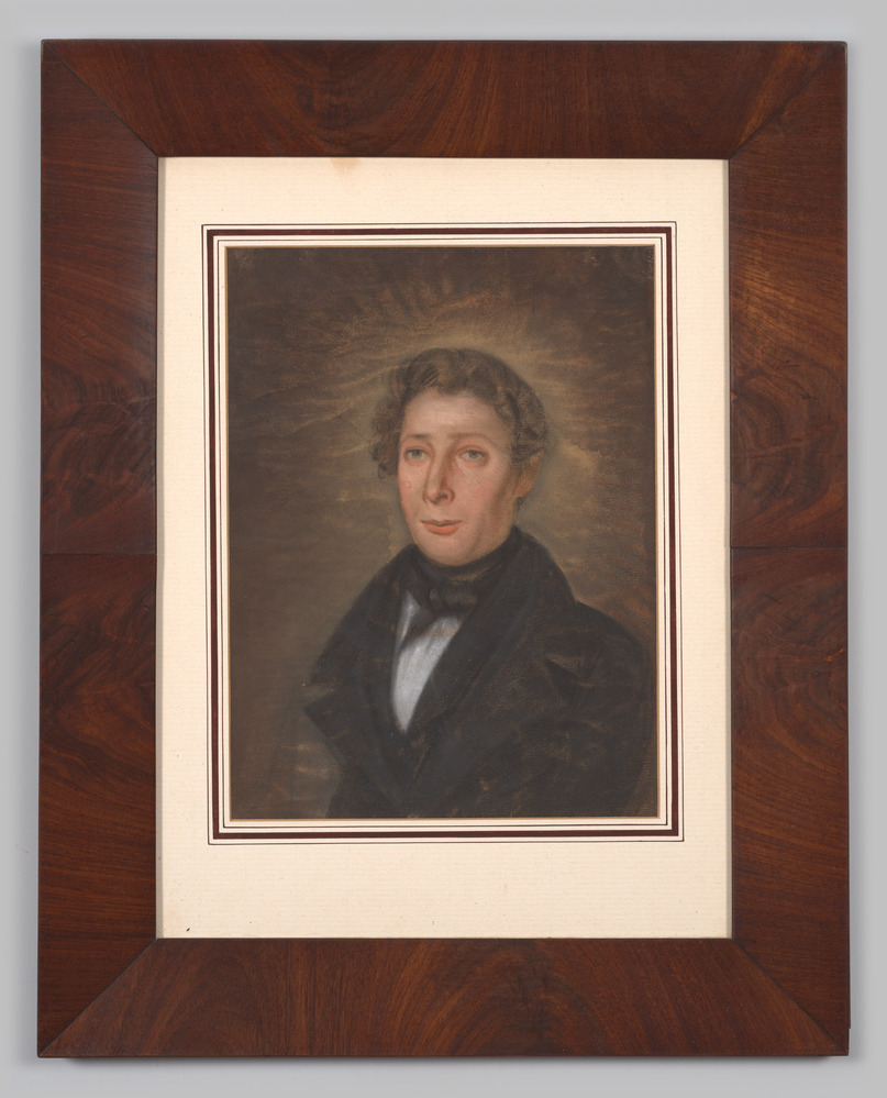 Aquarel, ingelijst, achter glas, voorstellende de heer Osinga