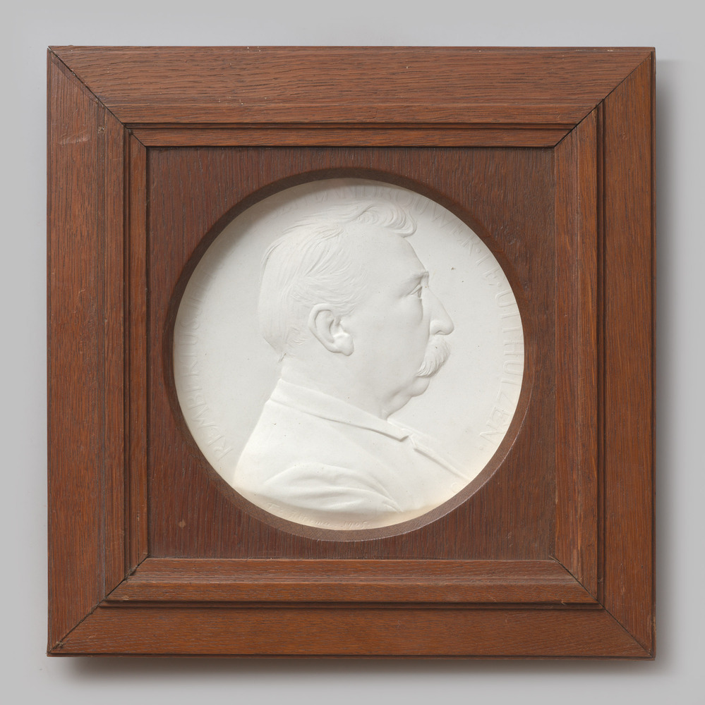 Ingelijst reliëf met portret van Rembertus Jeltsema