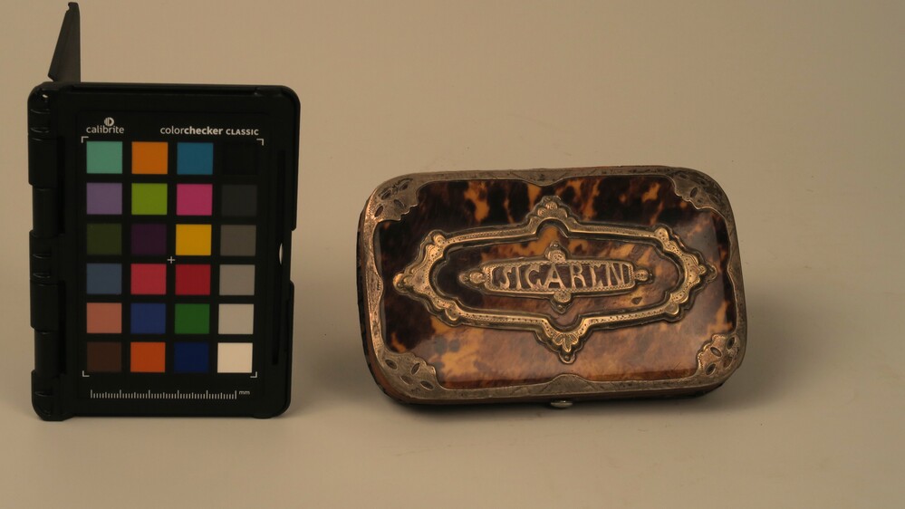 Sigarenkoker van schildpad met ijzeren beslag