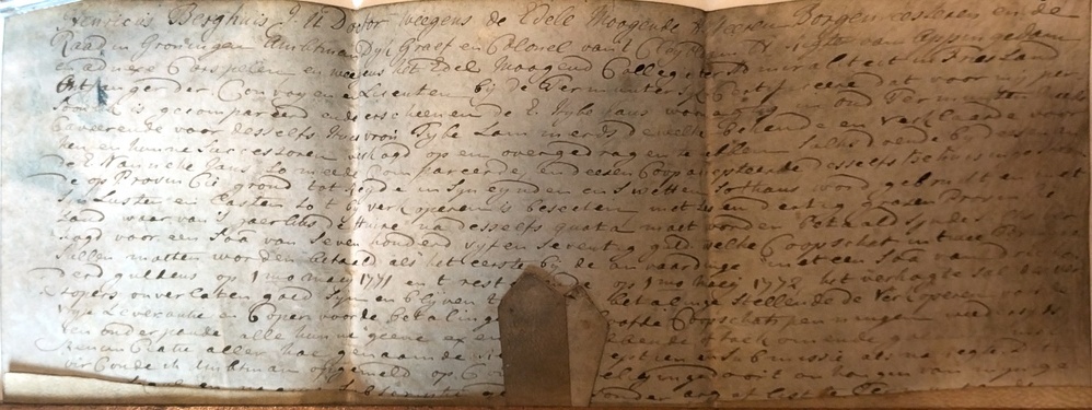 Document opgesteld door Henricus Berghuis over verkoop land