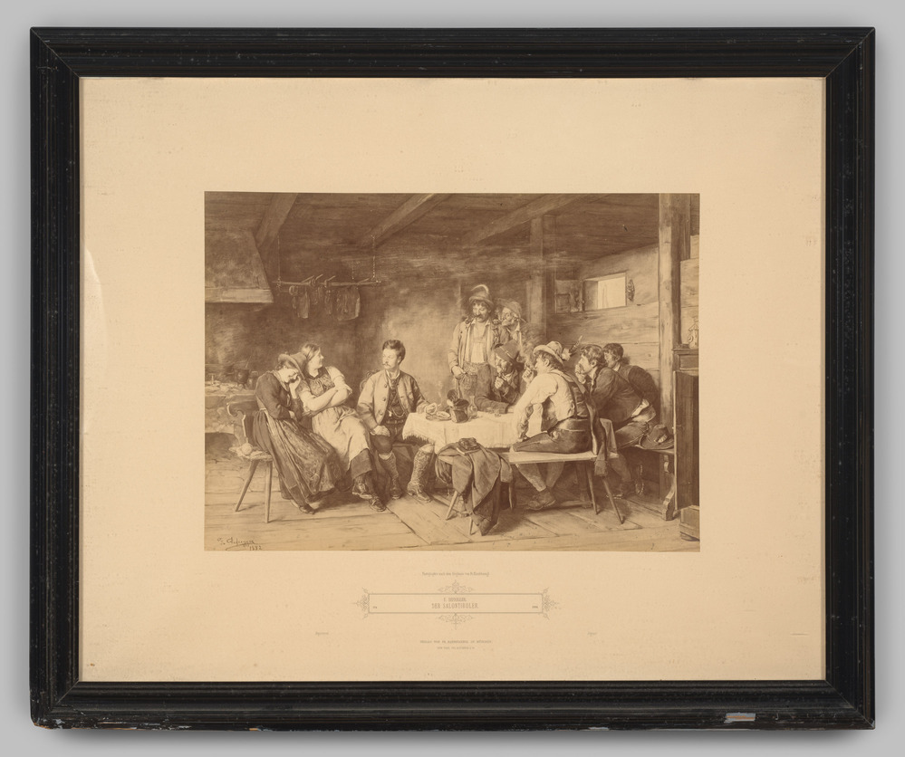 Prent "Der Salontiroler", ingelijst, achter glas