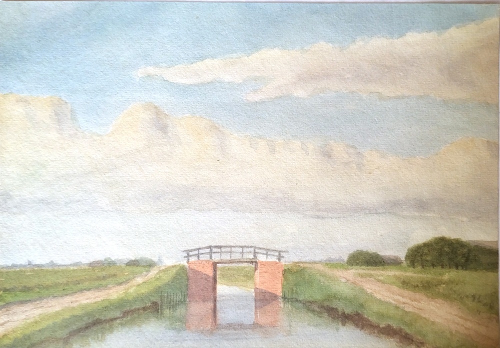 Aquarel voorstellende brug
