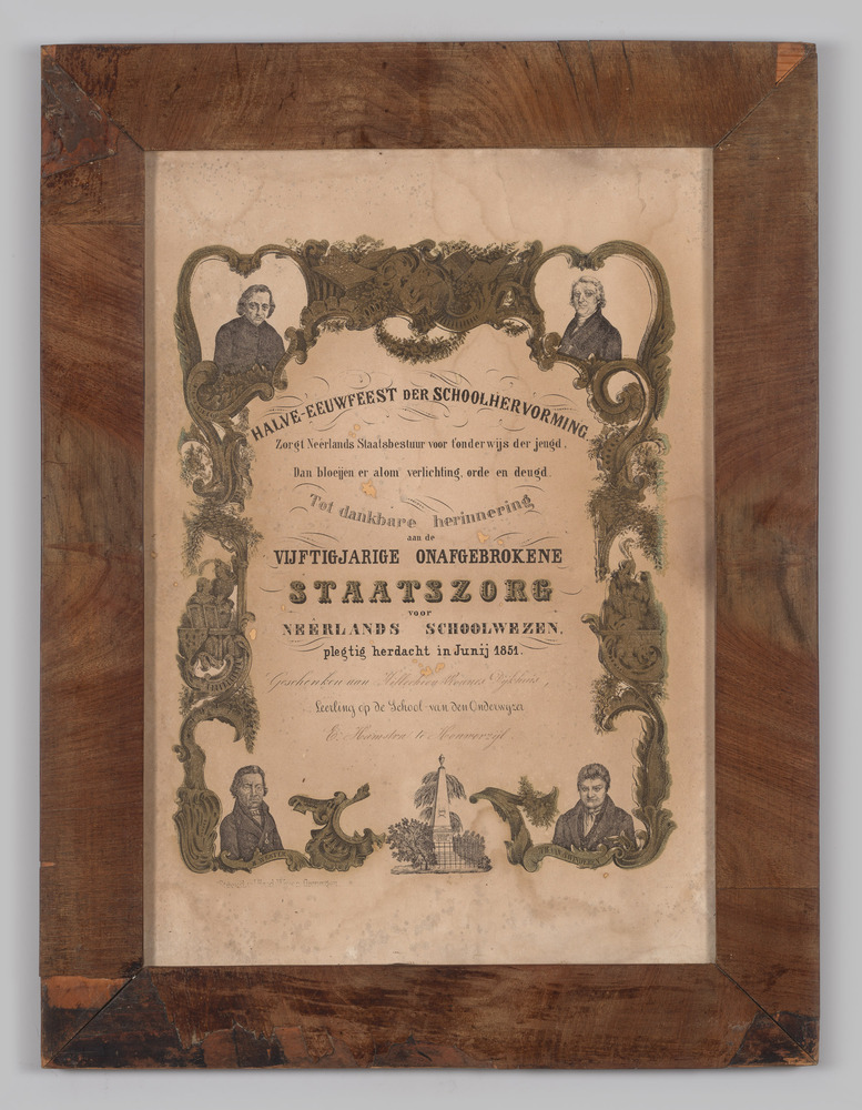 Prent: halve eeuwfeest der schoolhervorming
