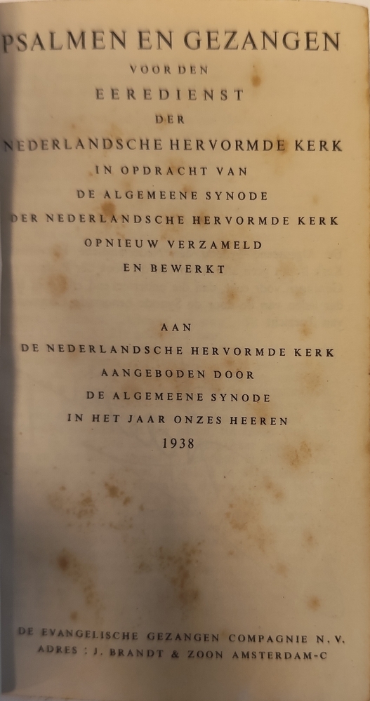 Psalmen en gezangen voor den eeredienst der Ned. Herv. Kerk. 1938