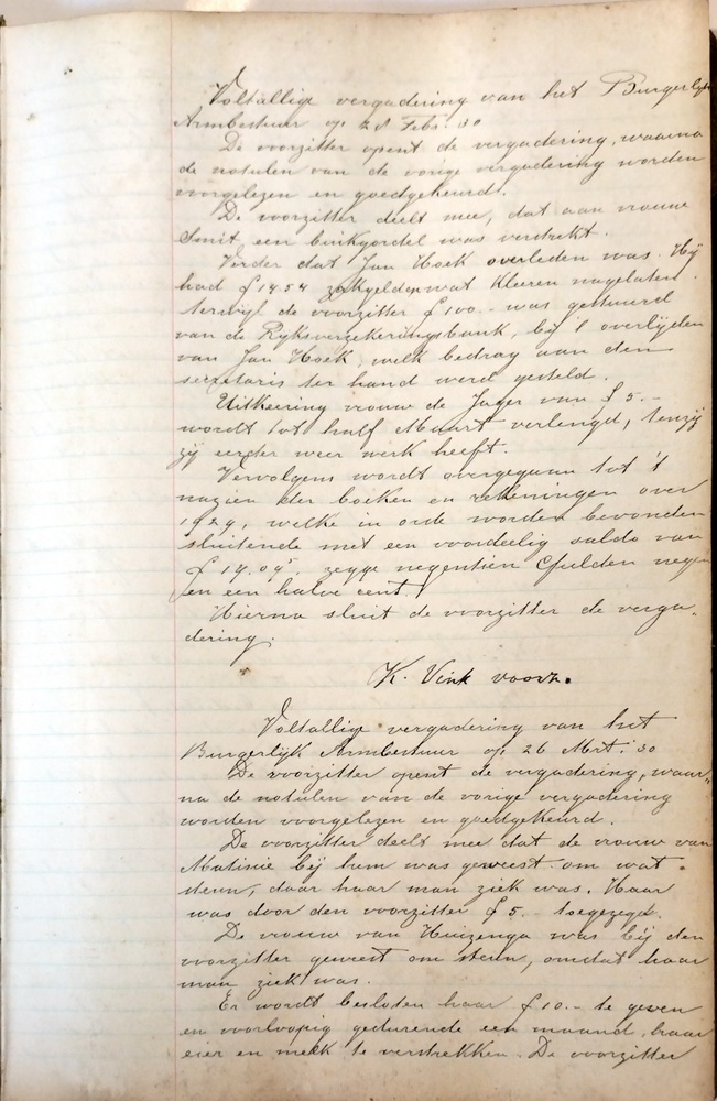 Notulenboek van het Burgerlijk Armbestuur 1930 t/m 1937