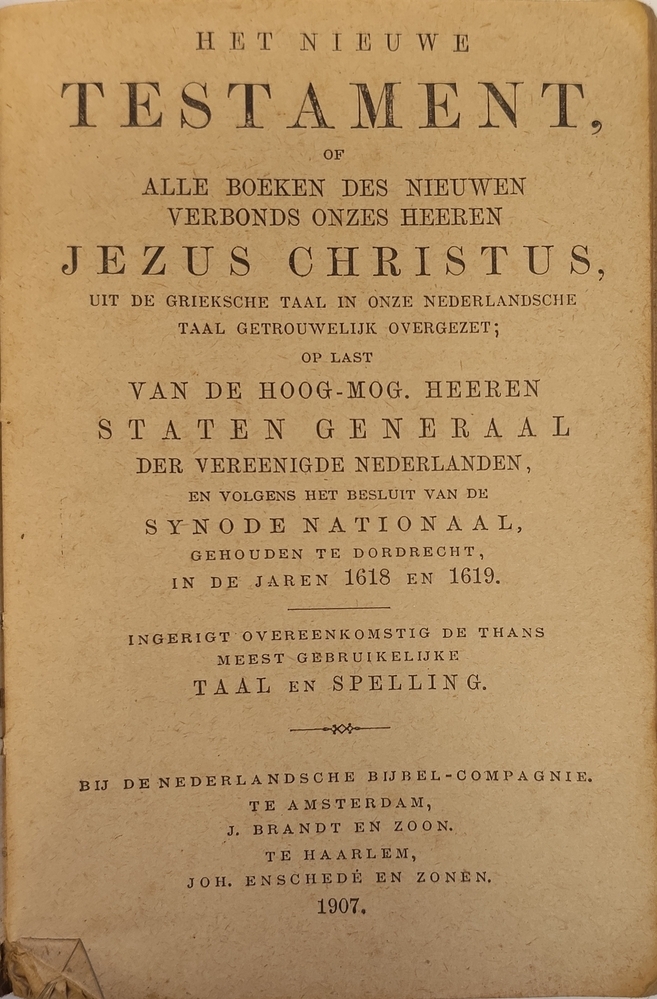 Zakbijbel; het nieuwe testament. 1907