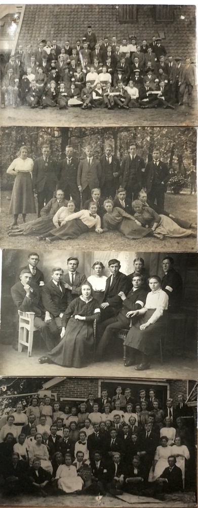 4 foto's van de J.G.O.B. te Stadskanaal rond 1920