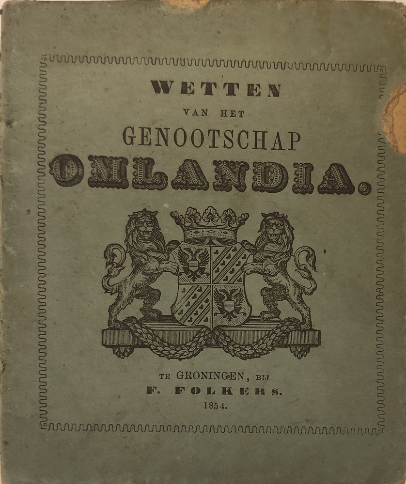 Wetten van het genootschap omlandia. 1854