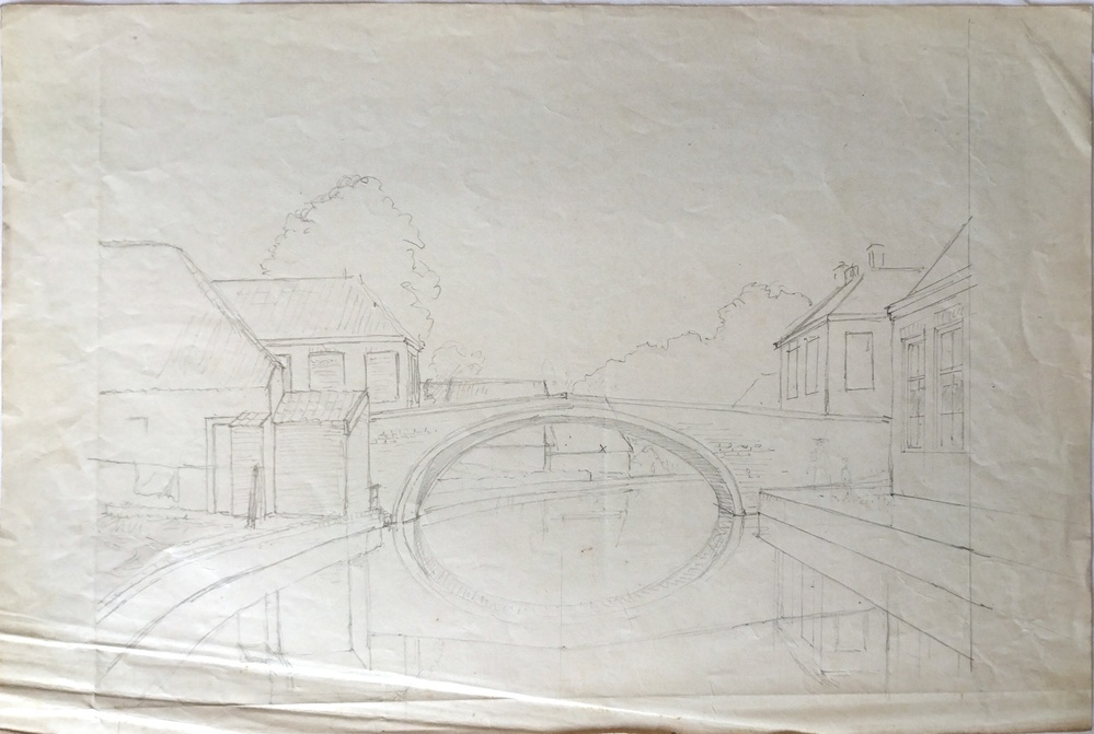 Tekening voorstellende De Boog te Winsum