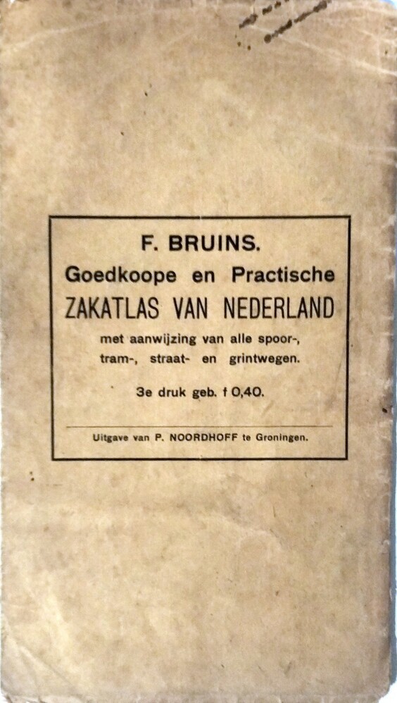 Goedkope en practische zakatlas van Nederland; met aanwijzing van alle spoor-, tram-, straat- en grintwegen. Groningen