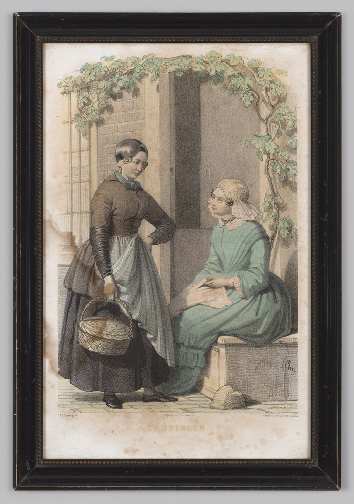 Steendruk 'Groningen'  vervaardigd door H.L. van Hoogstraten